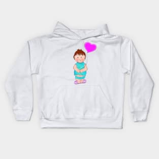 Boy and balloon Kids Hoodie